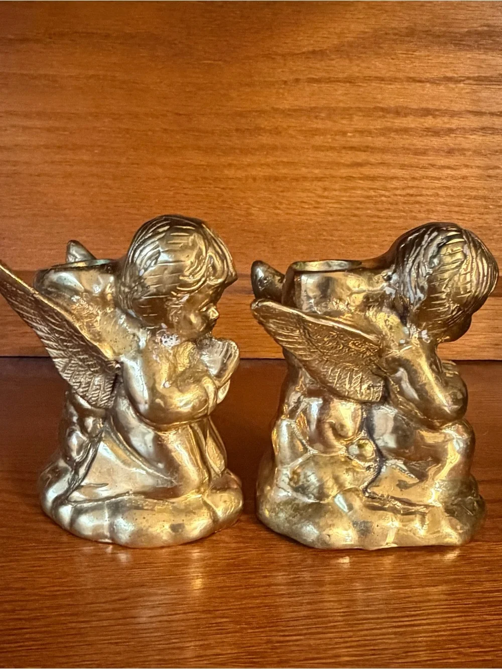 Brass Cherub Candleholders
